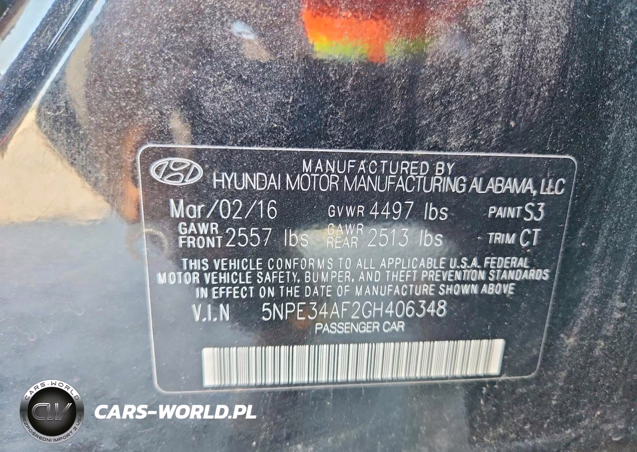 2016 Hyundai Sonata Sport VIN:5NPE34AF2GH406348 - 12