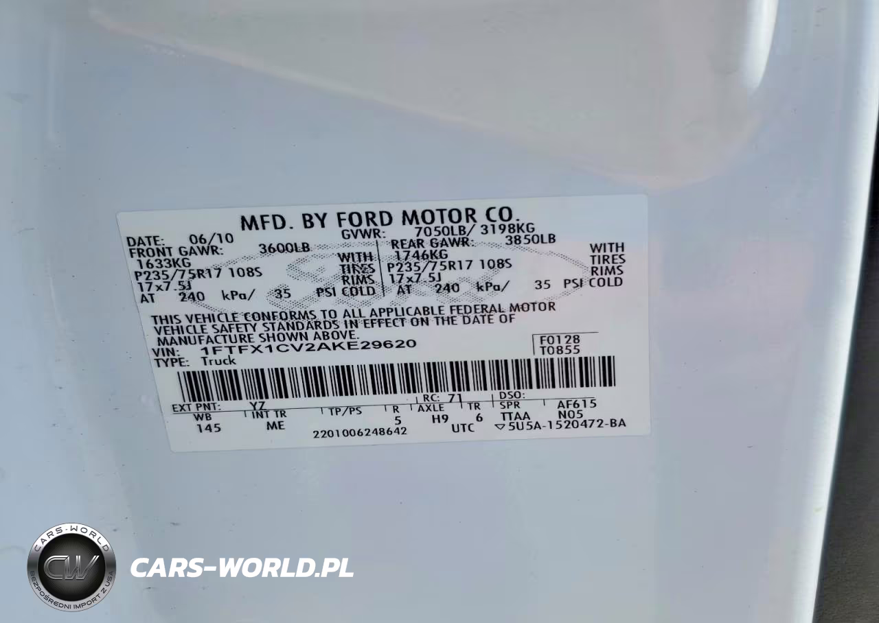2010 Ford F150 Super Cab VIN:1FTFX1CV2AKE29620 - 12