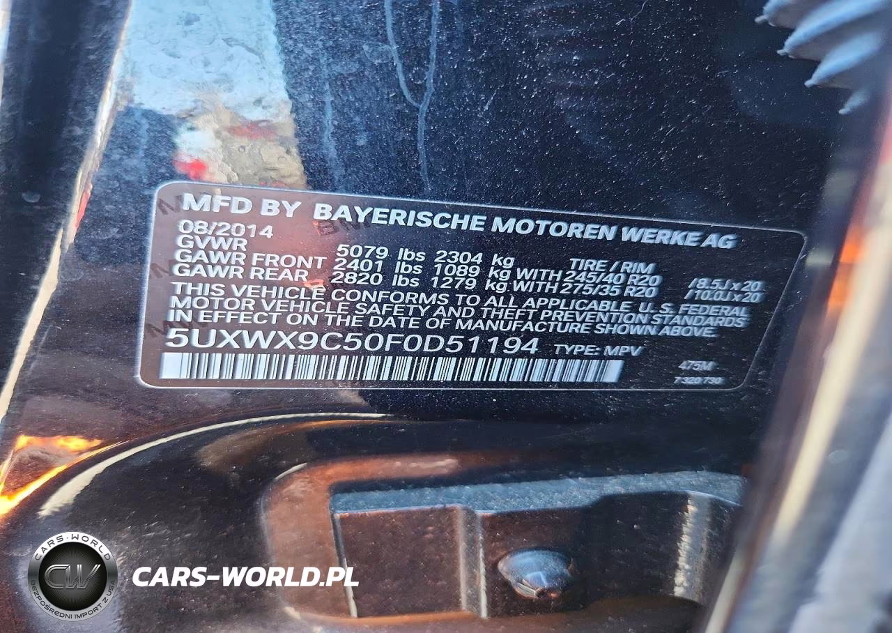 2015 BMW X3 xDrive28I VIN:5UXWX9C50F0D51194 - 12
