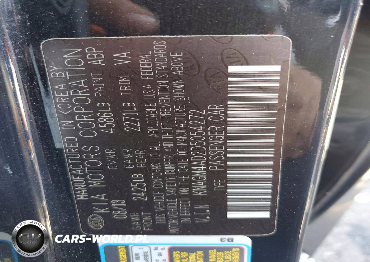 2013 Kia Optima Hybrid Lx VIN:KNAGM4AD2D5054272 - 12