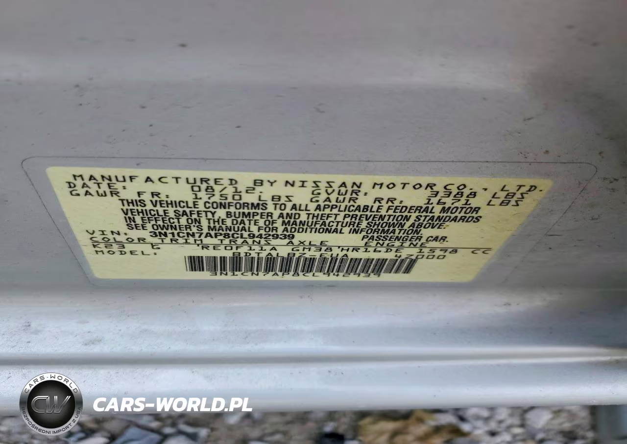 2012 Nissan Versa 1.6 S VIN:3N1CN7AP8CL942939 - 13