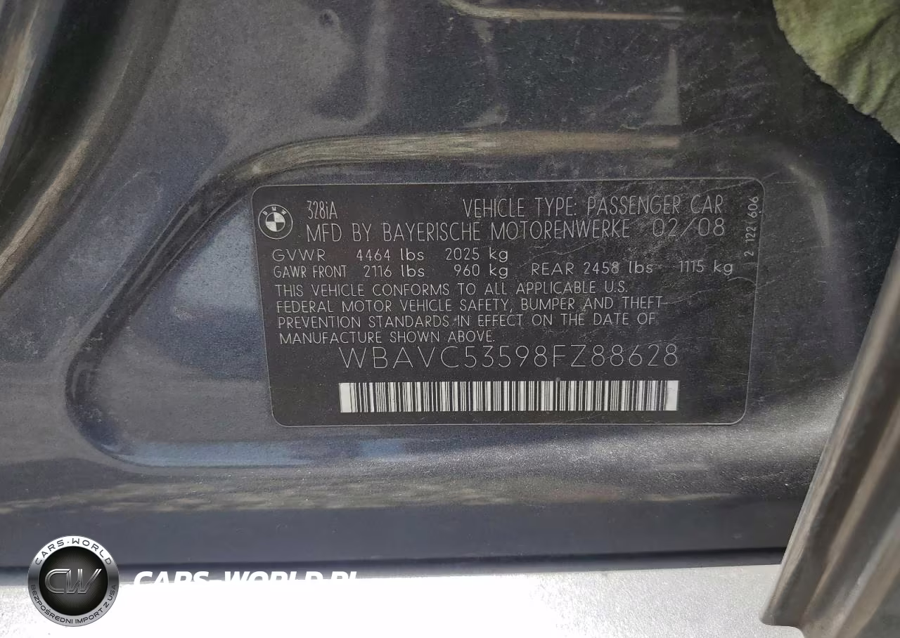 2008 BMW 328 I Sulev VIN:WBAVC53598FZ88628 - 12