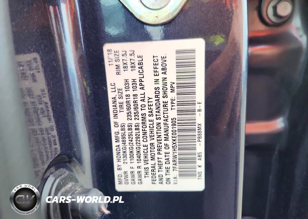 2019 Honda Cr-V Ex VIN:7FARW1H5XKE001905 - 14