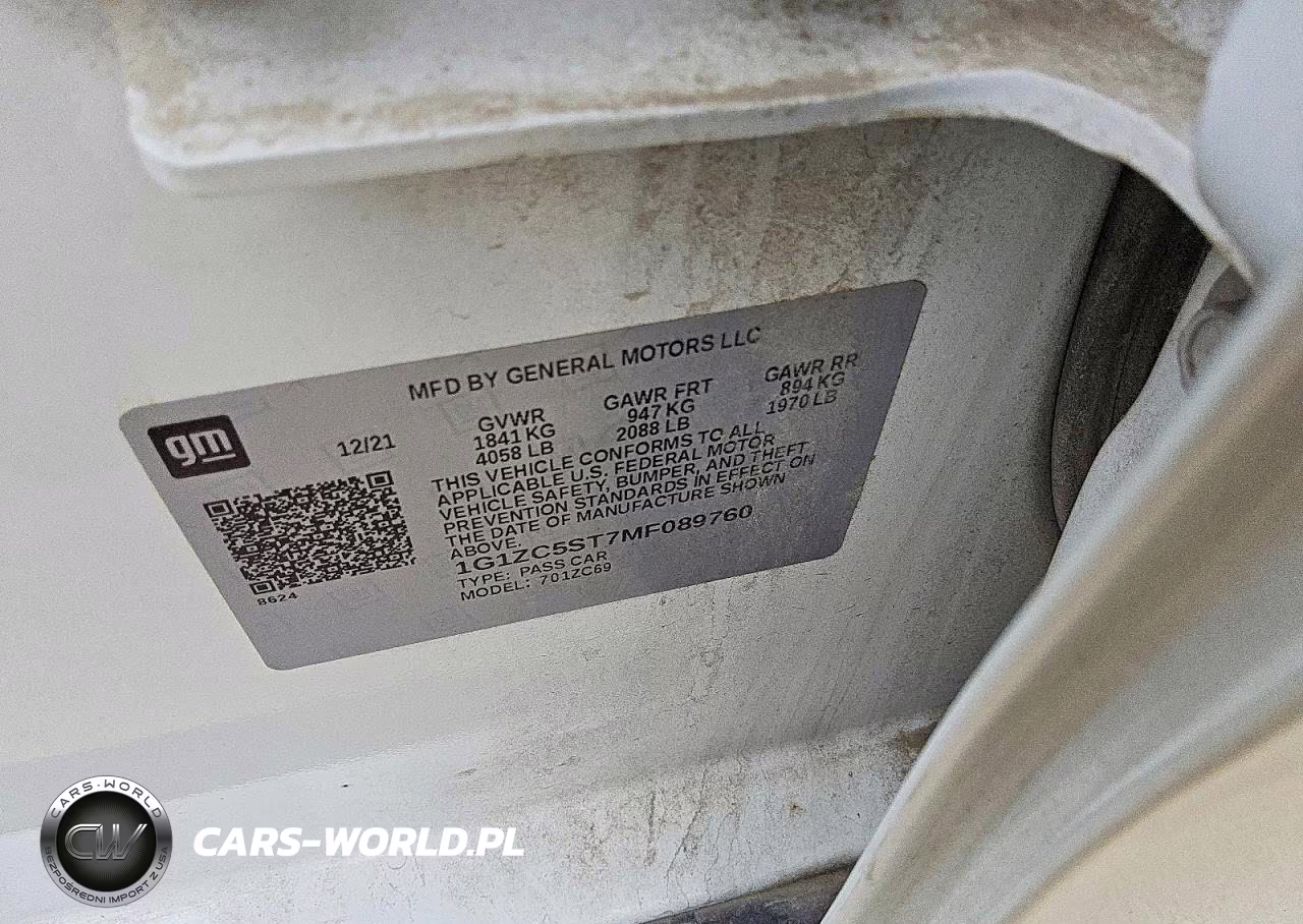 2021 Chevrolet Malibu Ls VIN:1G1ZC5ST7MF089760 - 12