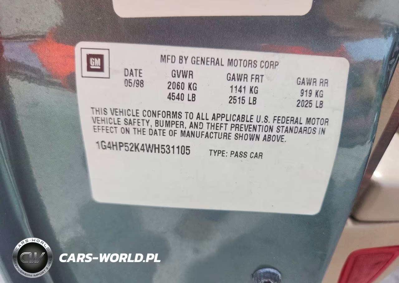 1998 Buick Lesabre Custom VIN:1G4HP52K4WH531105 - 12