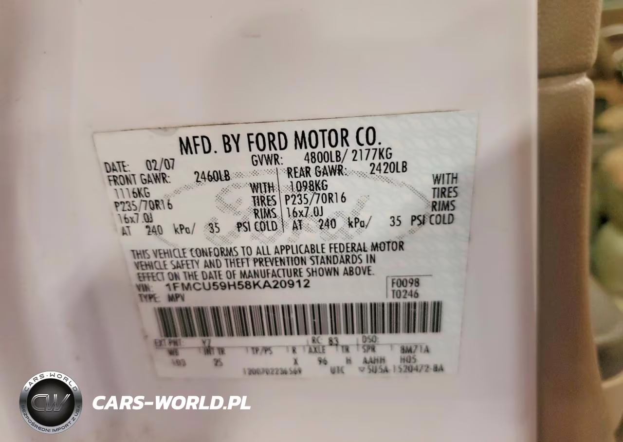 2008 Ford Escape Hev VIN:1FMCU59H58KA20912 - 14
