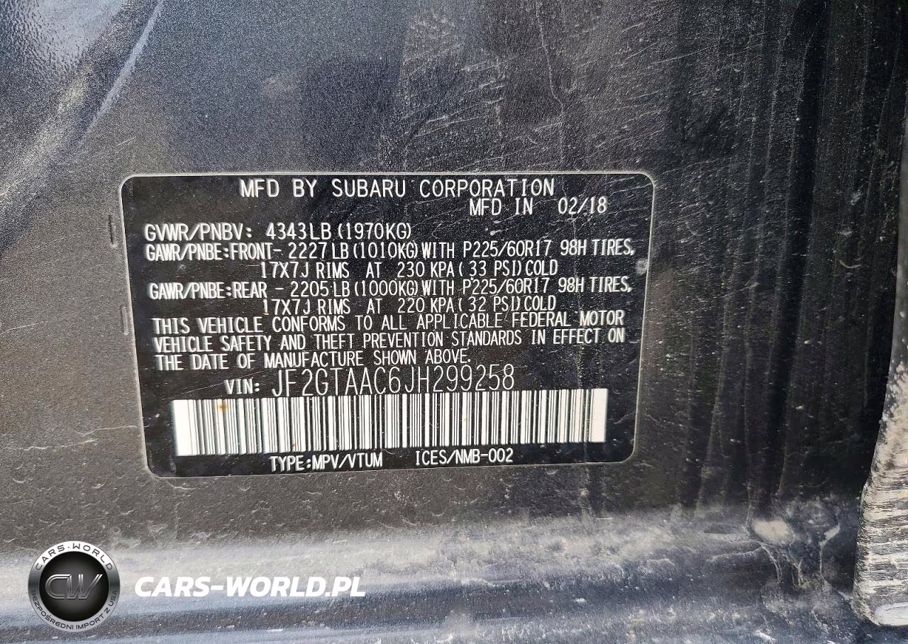 2018 Subaru Crosstrek VIN:JF2GTAAC6JH299258 - 13