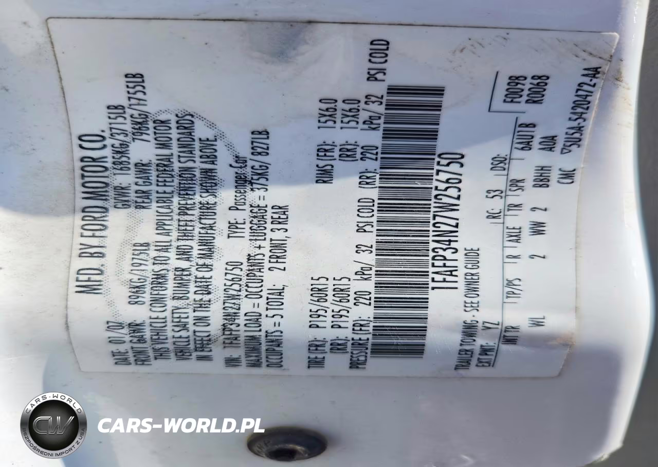 2007 Ford Focus Zx4 VIN:1FAFP34N27W256750 - 12