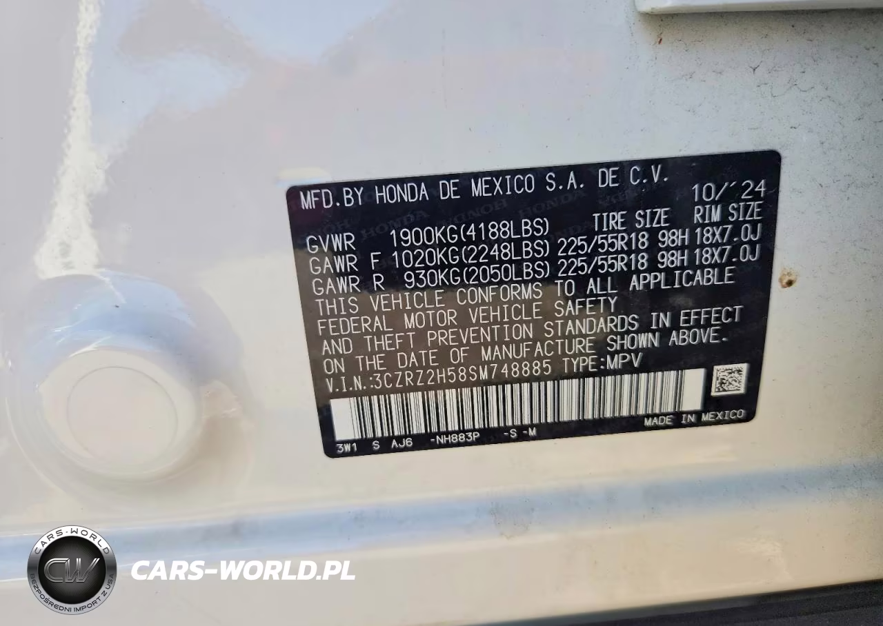 2025 Honda Hr-V Sport VIN:3CZRZ2H58SM748885 - 13