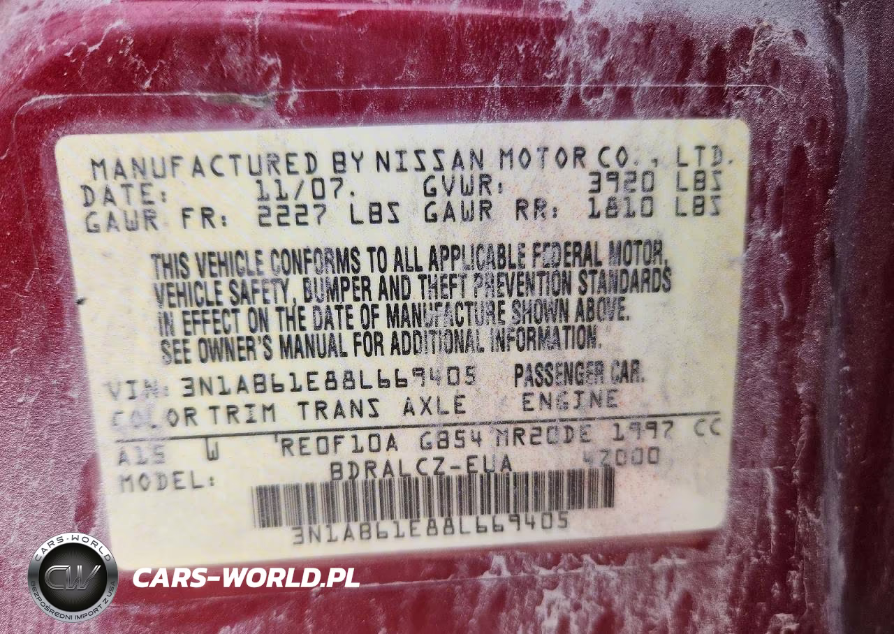 2008 Nissan Sentra 2.0 VIN:3N1AB61E88L669405 - 12