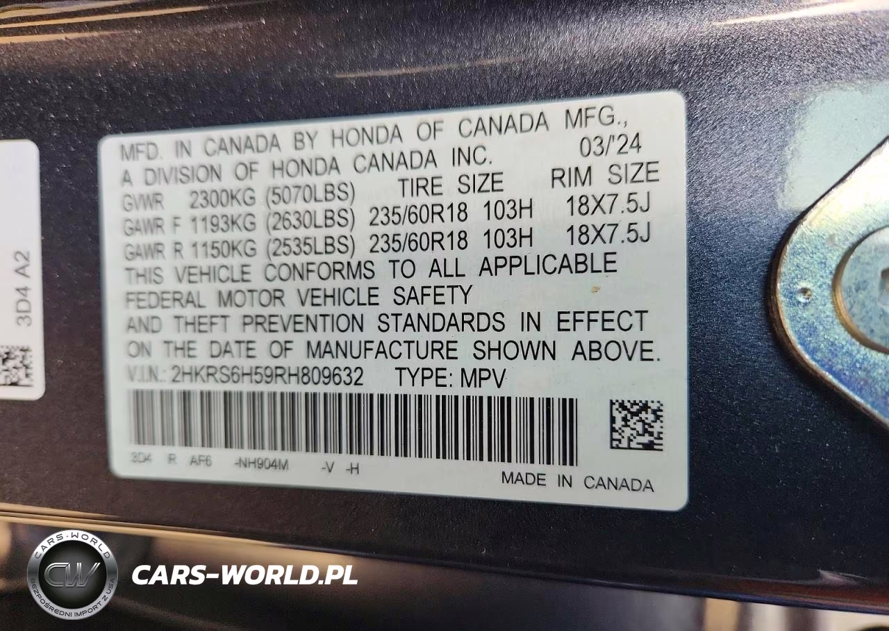 2024 Honda Cr-V Sport VIN:2HKRS6H59RH809632 - 13