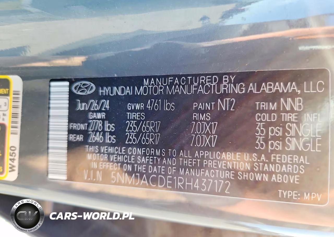 2024 Hyundai Tucson Se VIN:5NMJACDE1RH437172 - 13