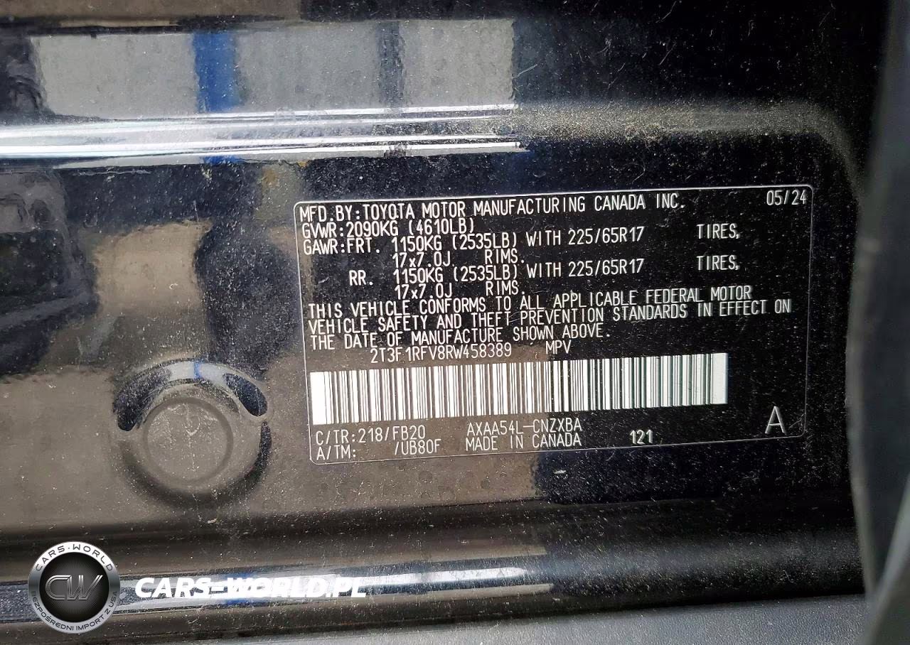 2024 Toyota Rav4 Le VIN:2T3F1RFV8RW458389 - 12