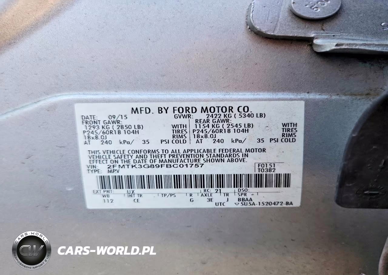 2015 Ford Edge Se VIN:2FMTK3G89FBC01757 - 13