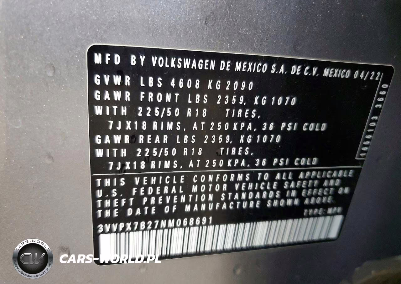 2022 Volkswagen Taos Se Iq Drive VIN:3VVPX7B27NM068691 - 13
