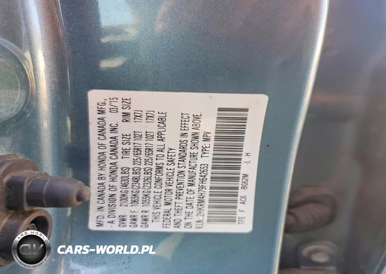 2015 Honda Cr-V Exl VIN:2HKRM4H79FH642653 - 12