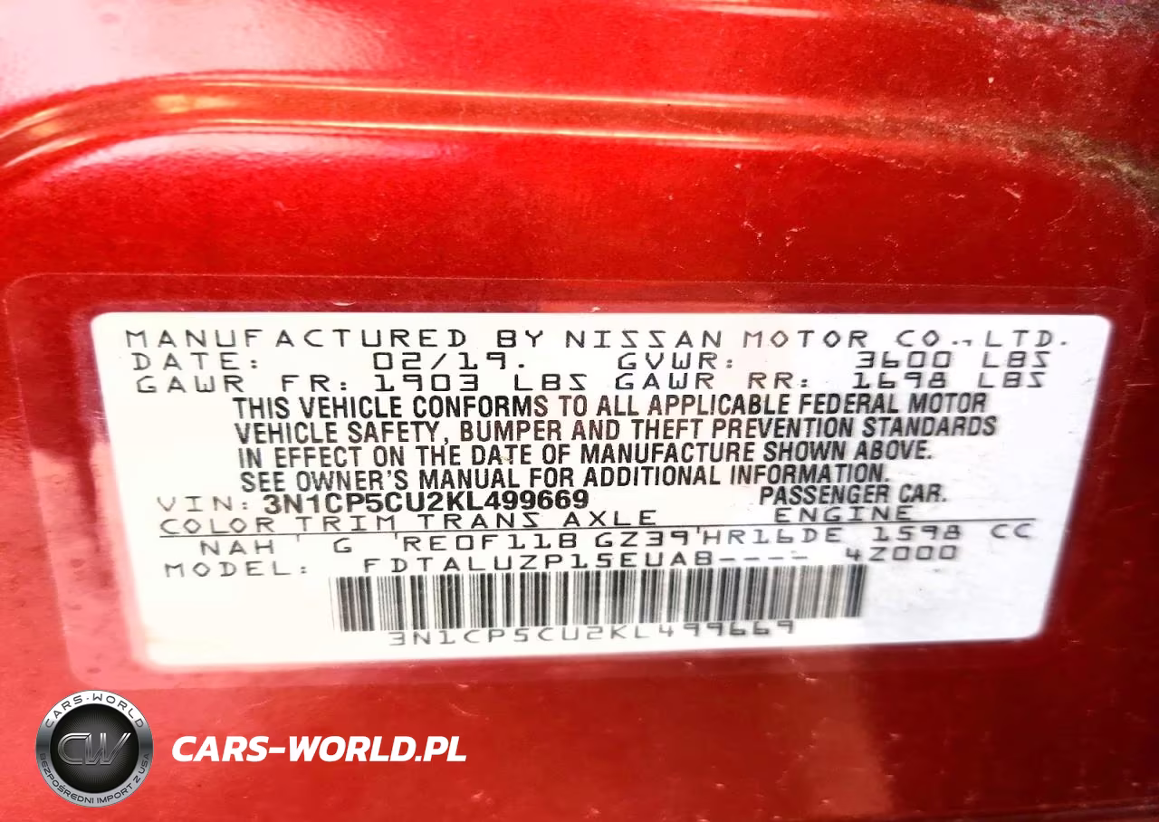 2019 Nissan Kicks Sr VIN:3N1CP5CU2KL499669 - 13