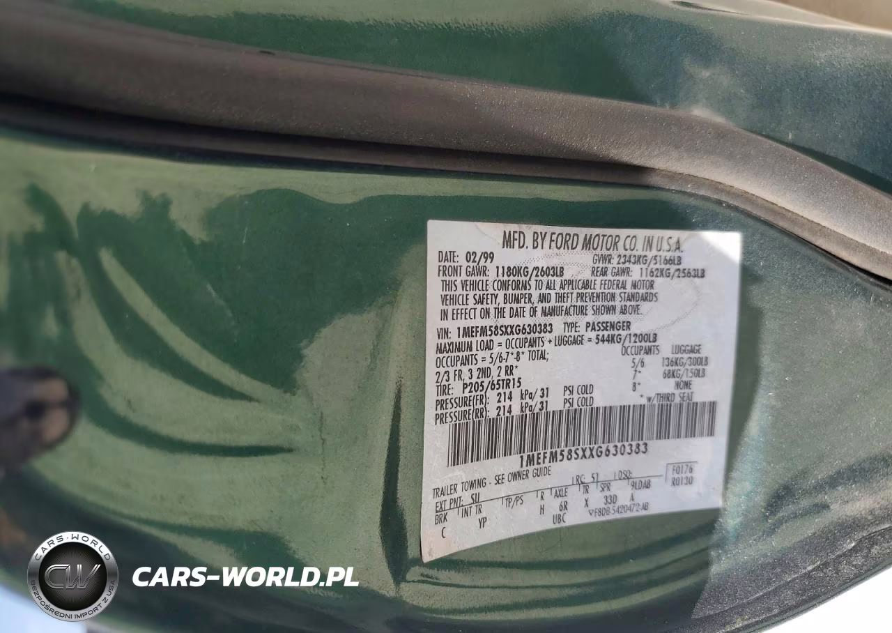 1999 Mercury Sable Gs VIN:1MEFM58SXXG630383 - 12