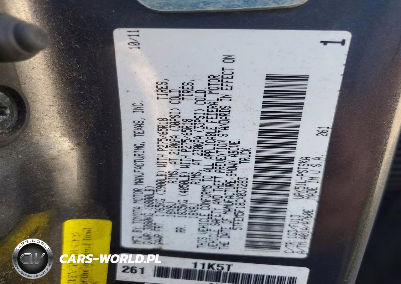 TOYOTA TUNDRA CRE VIN:5TFEM5F18CX037283 - 12