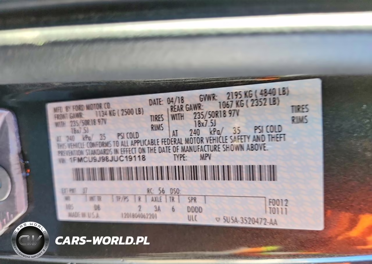 2018 Ford Escape Titanium VIN:1FMCU9J98JUC19118 - 13
