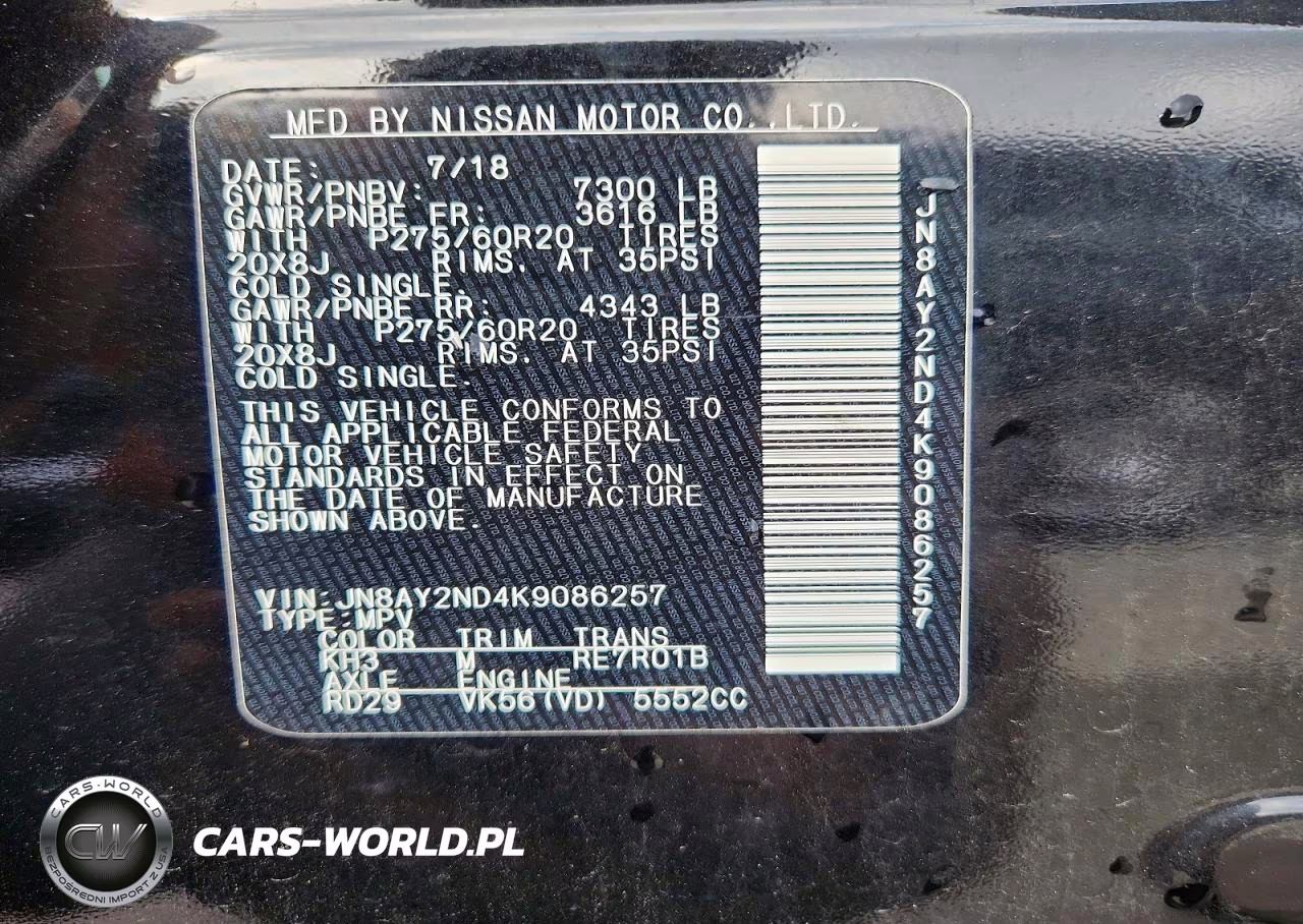 2019 Nissan Armada Sl VIN:JN8AY2ND4K9086257 - 13