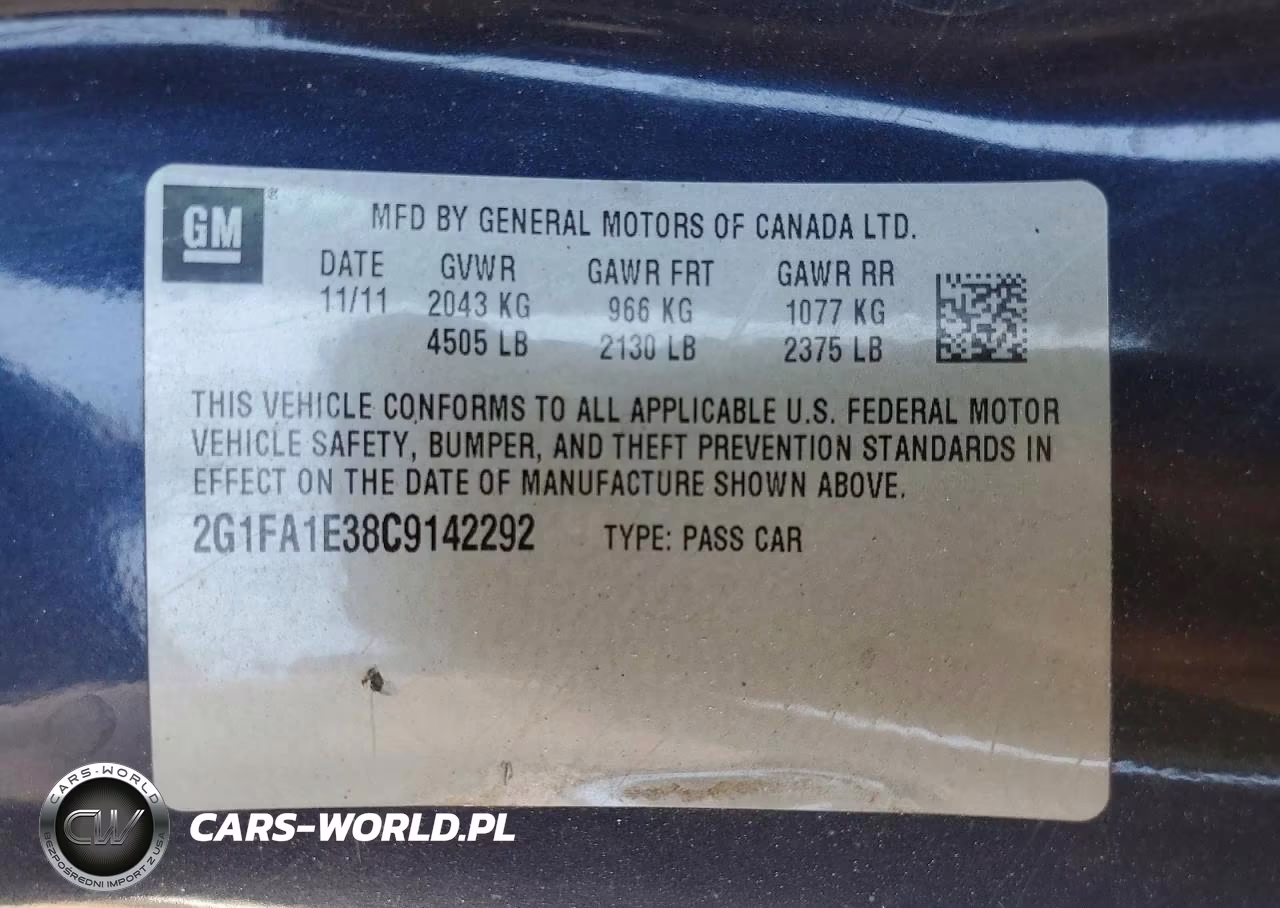 2012 Chevrolet Camaro Ls VIN:2G1FA1E38C9142292 - 12