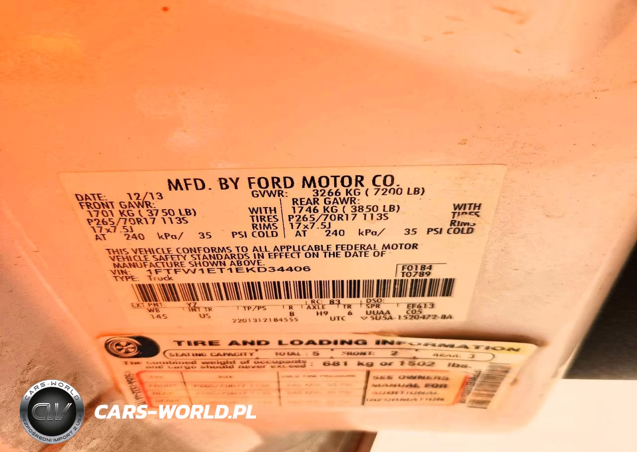2014 Ford F150 Supercrew VIN:1FTFW1ET1EKD34406 - 13