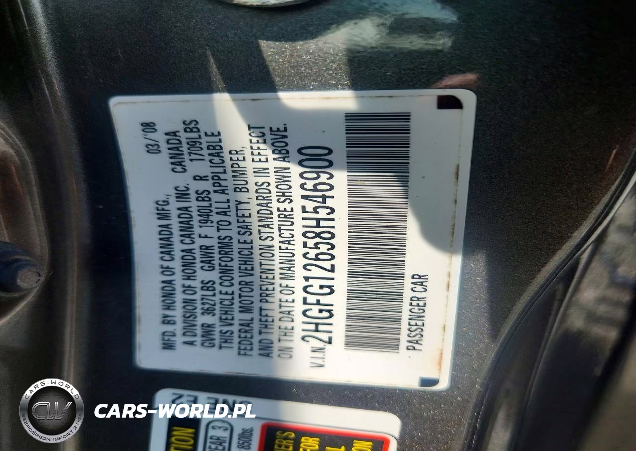 2008 Honda Civic Lx VIN:2HGFG12658H546900 - 13