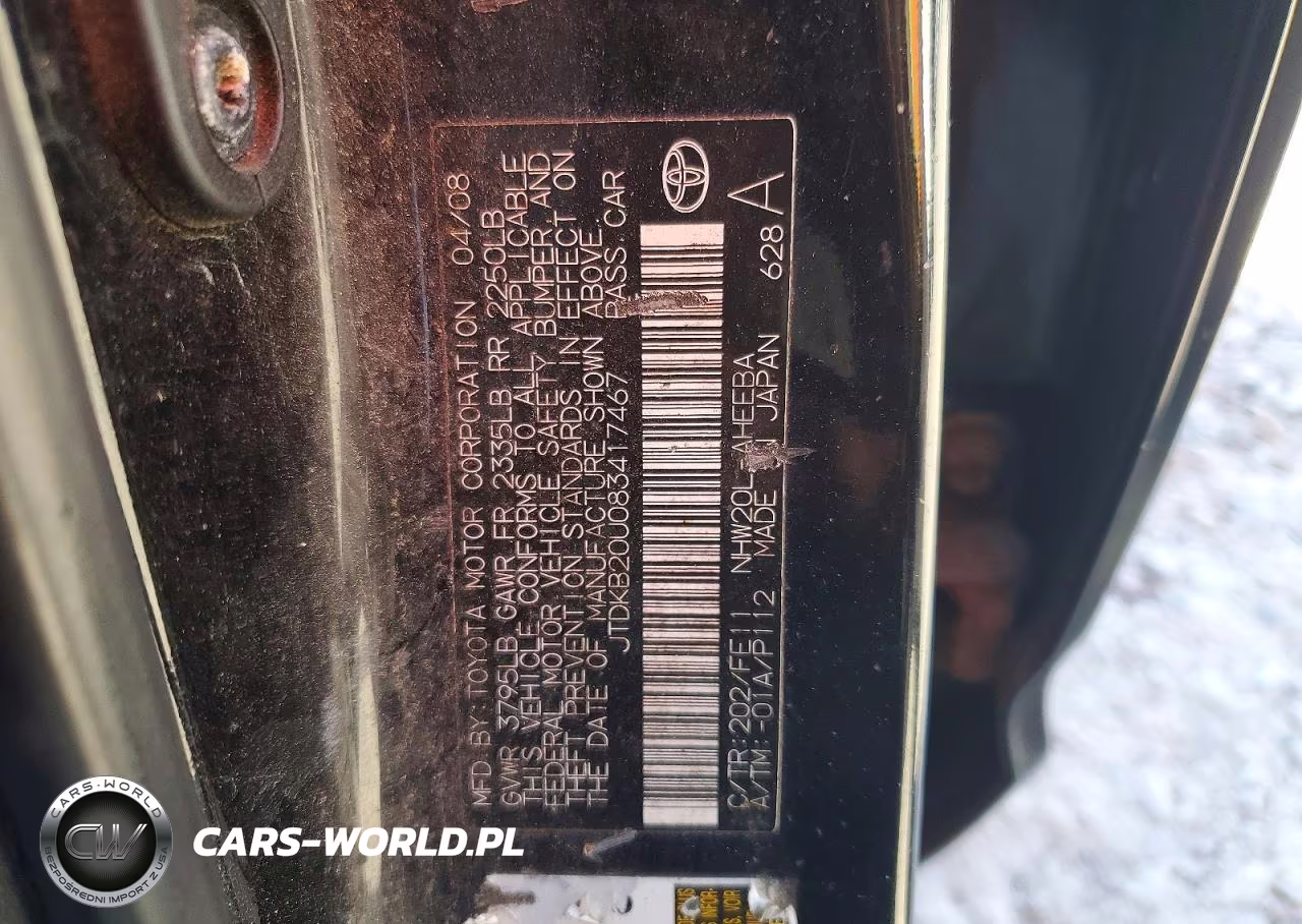 2008 Toyota Prius Touring VIN:JTDKB20U083417467 - 12