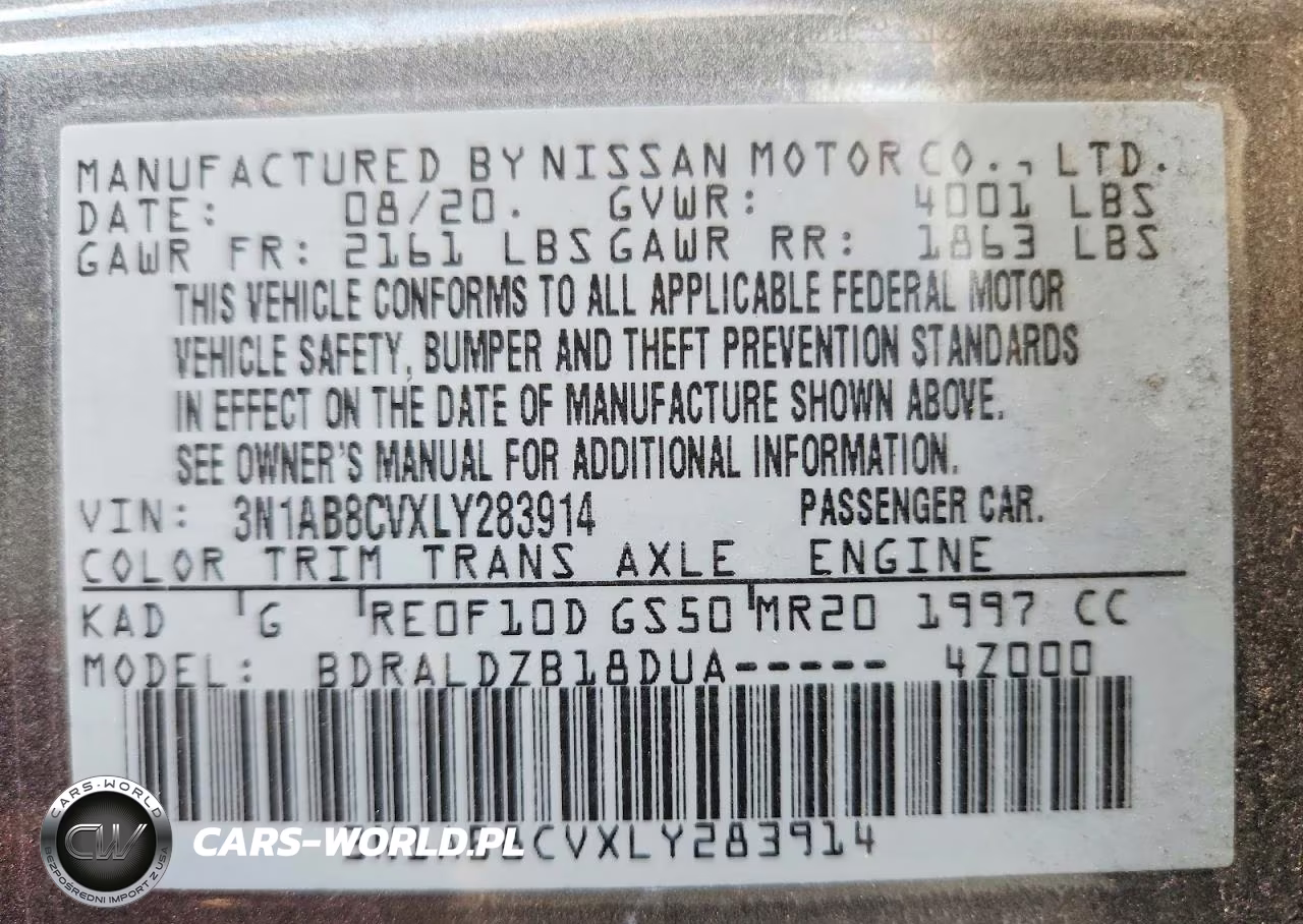2020 Nissan Sentra Sv VIN:3N1AB8CVXLY283914 - 13