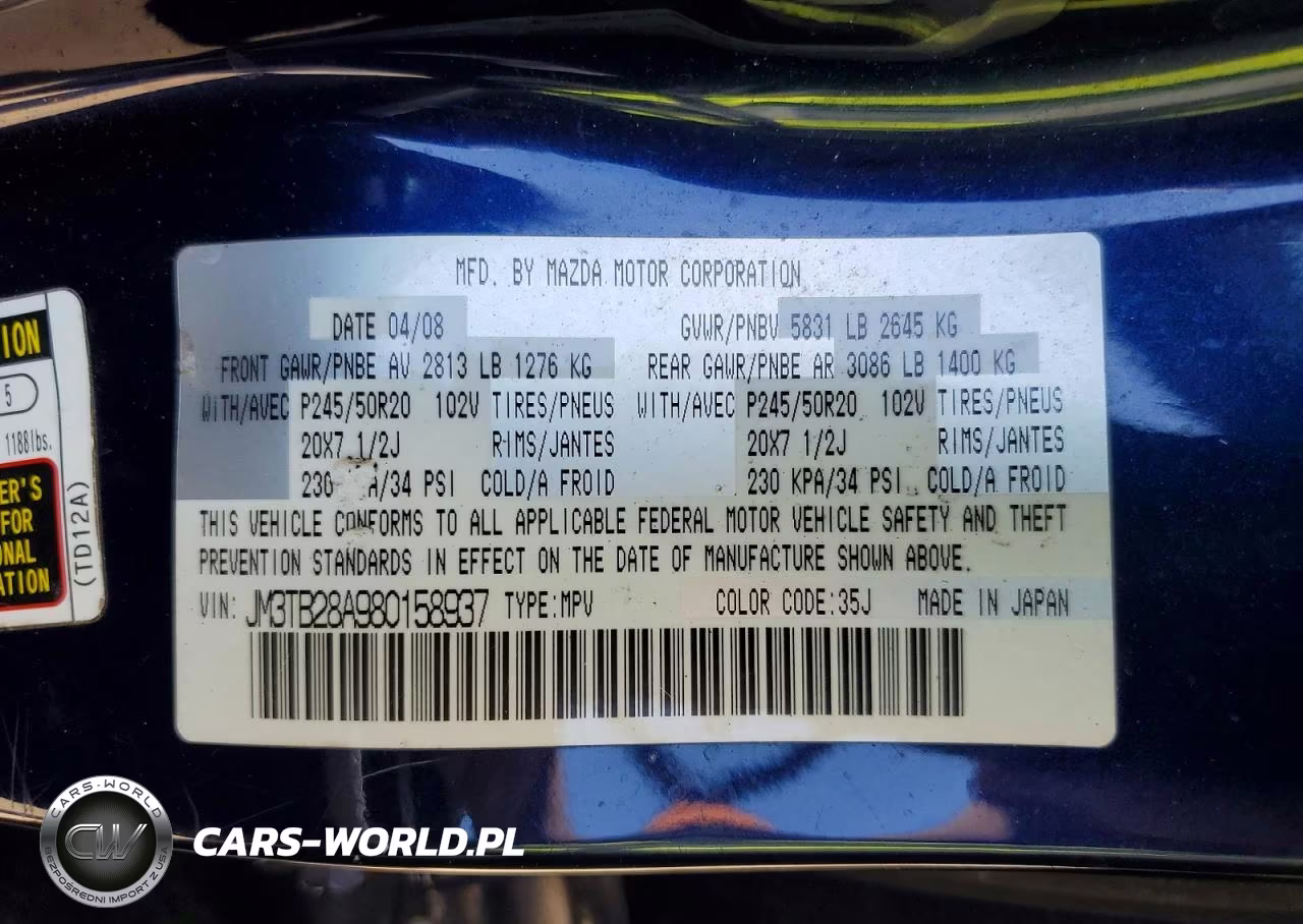 2008 Mazda Cx-9 VIN:JM3TB28A980158937 - 13
