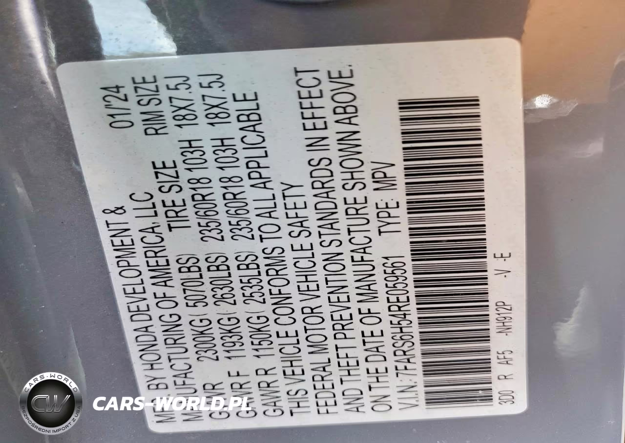 2024 Honda Cr-V Sport VIN:7FARS6H54RE059561 - 12