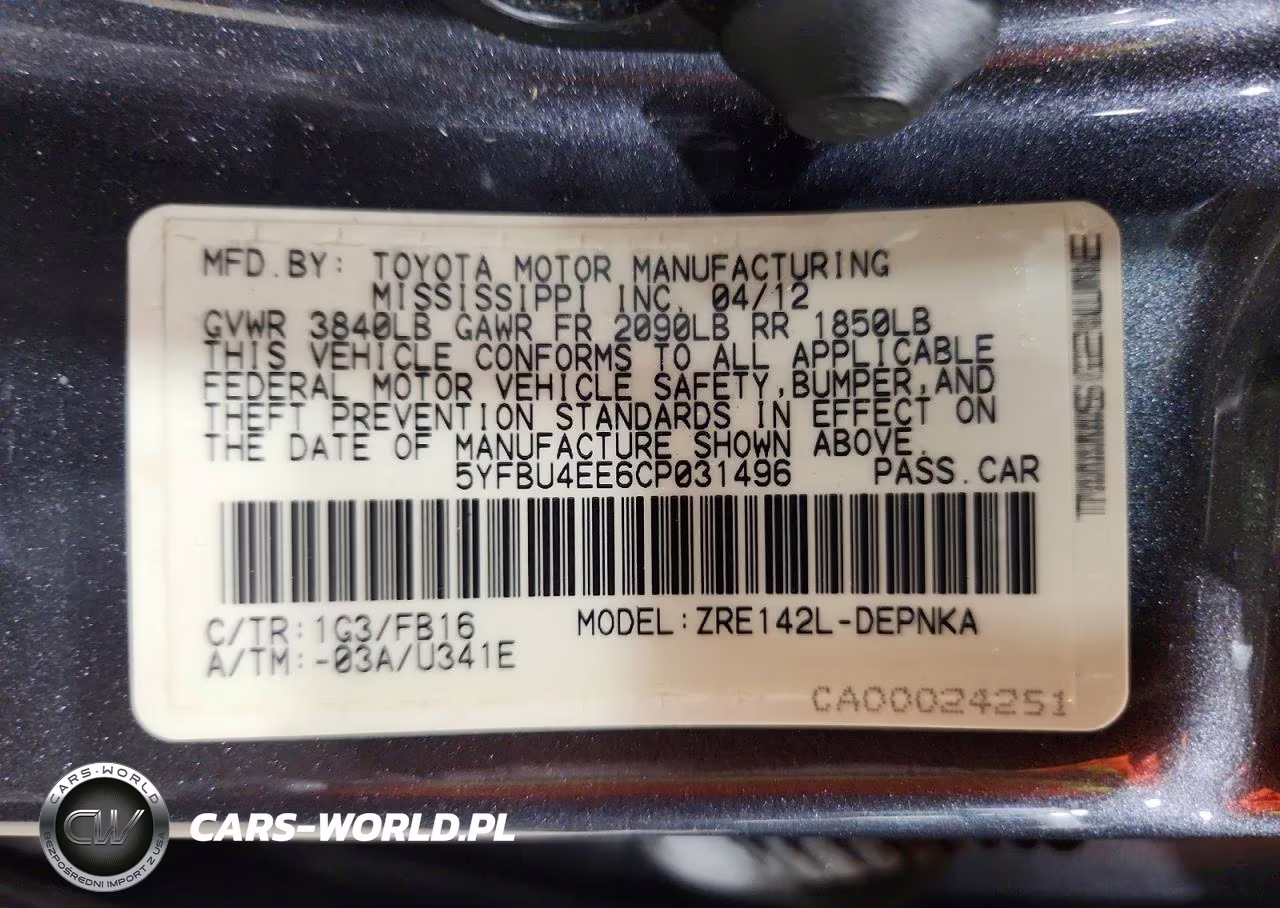 2012 Toyota Corolla Le VIN:5YFBU4EE6CP031496 - 13