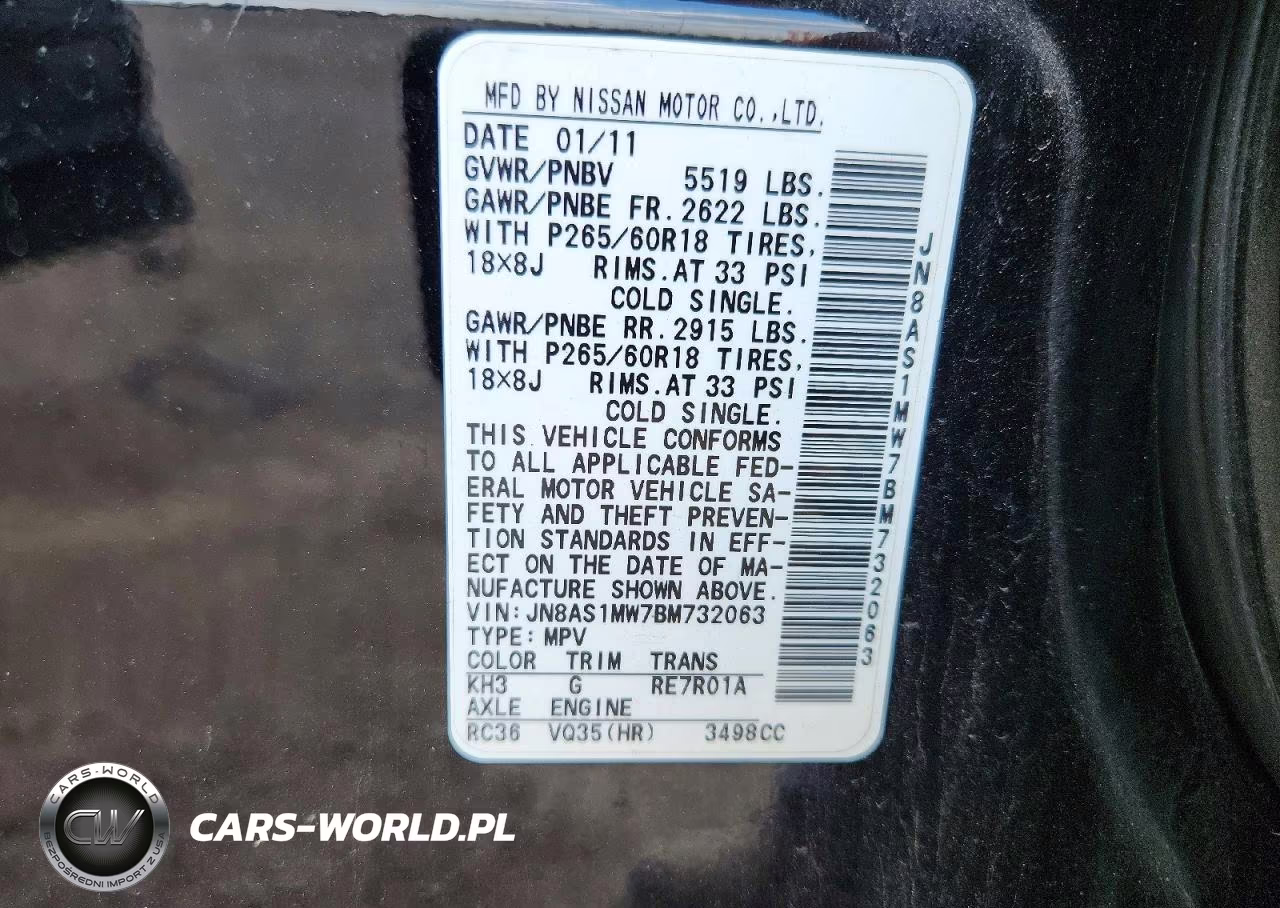 2011 Infiniti Fx35 Base VIN:JN8AS1MW7BM732063 - 12