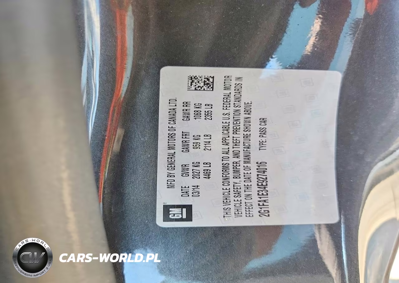 2014 Chevrolet Camaro Ls VIN:2G1FA1E34E9274016 - 13
