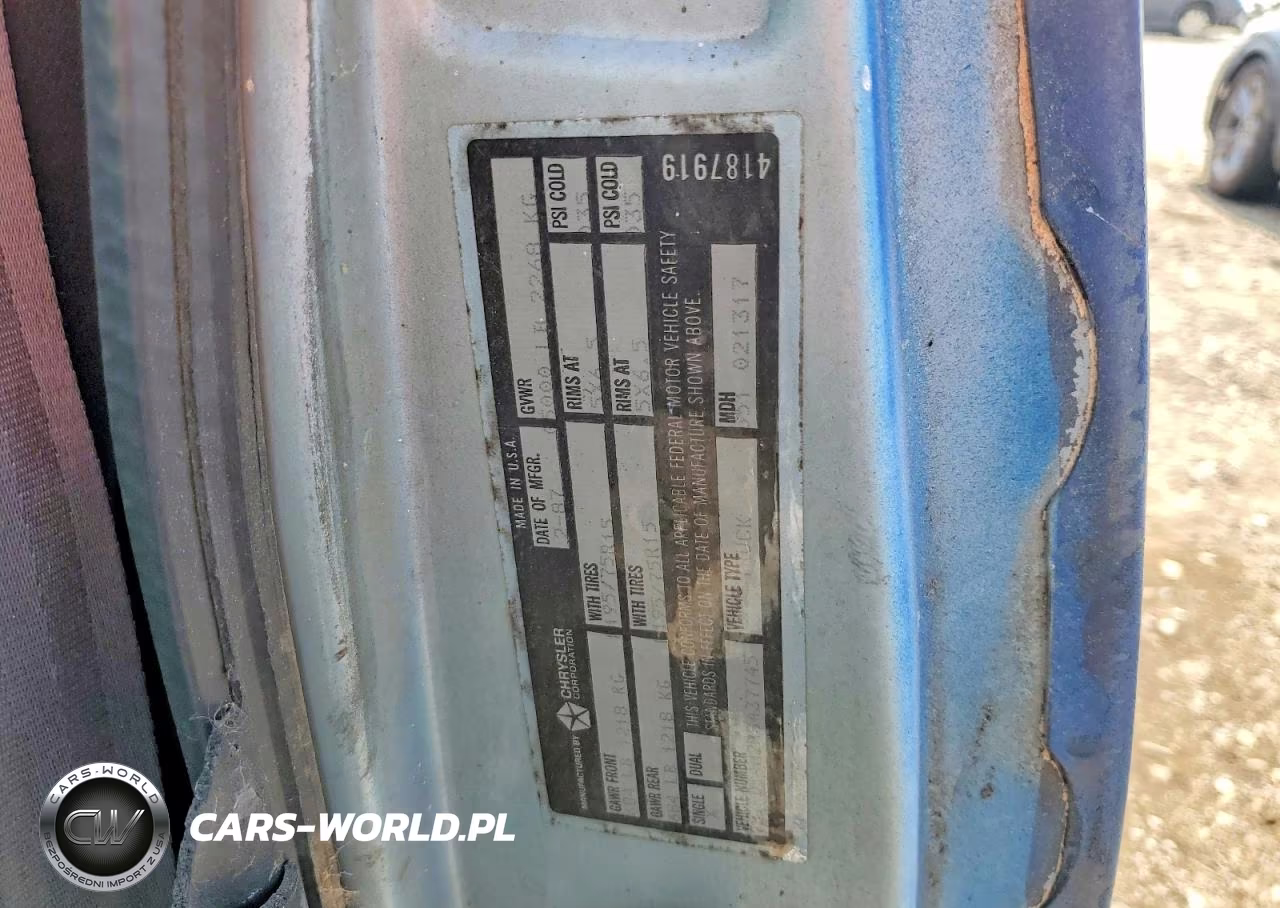 1987 Dodge D-Series D150 VIN:1B7FD14H2HS437745 - 12