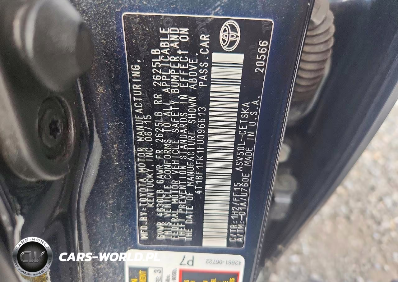 2015 Toyota Camry Se VIN:4T1BF1FK1FU096613 - 12