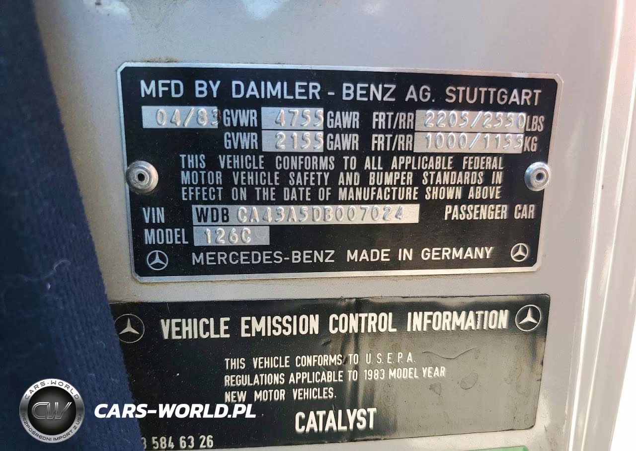 1983 Mercedes-Benz 380 Sec VIN:WDBCA43A5DB007024 - 12