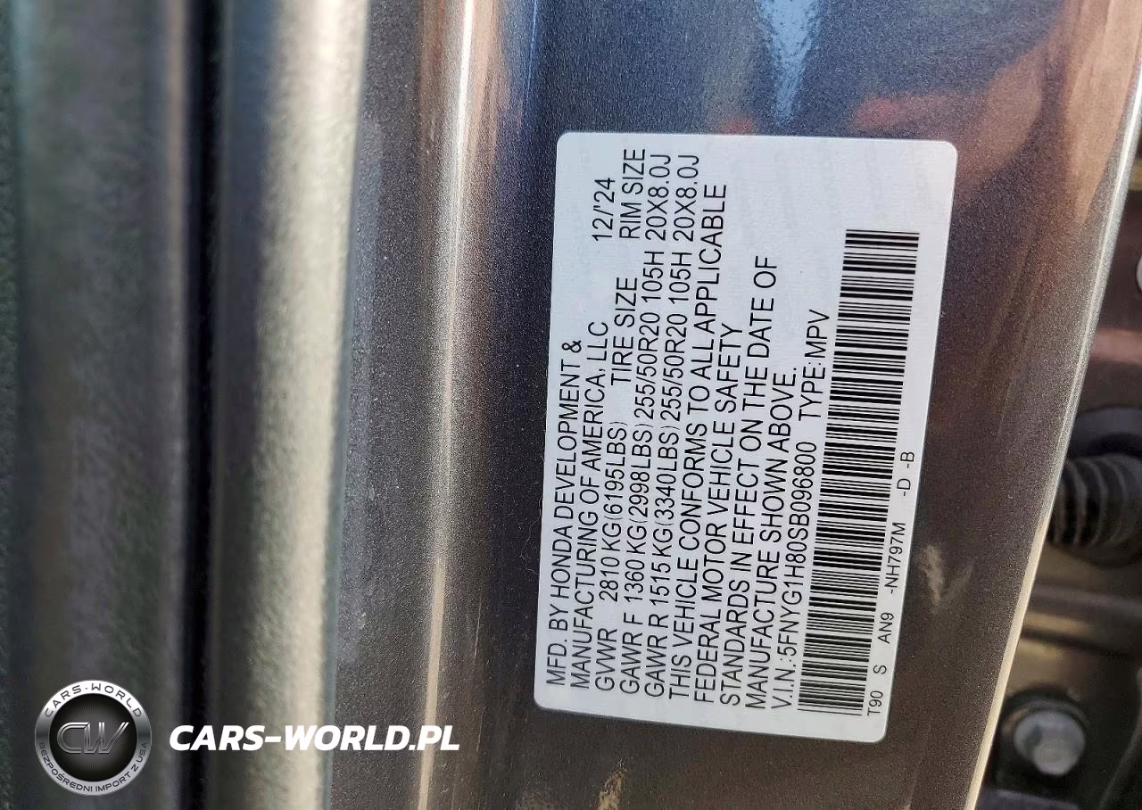 2025 Honda Pilot Elite VIN:5FNYG1H80SB096800 - 13
