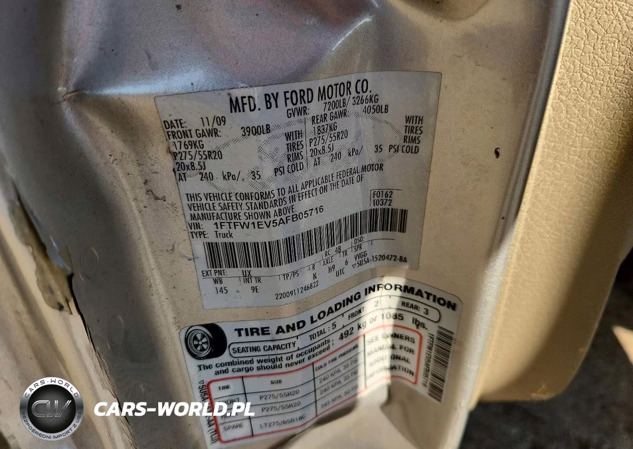 2010 Ford F150 Supercrew VIN:1FTFW1EV5AFB05716 - 12