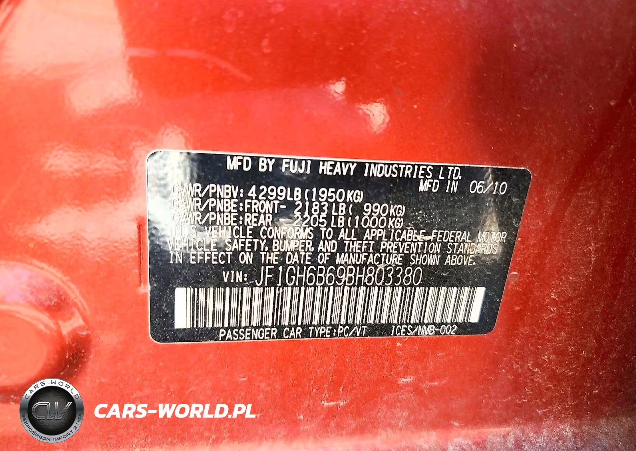 2011 Subaru Impreza 2.5I Premium VIN:JF1GH6B69BH803380 - 12