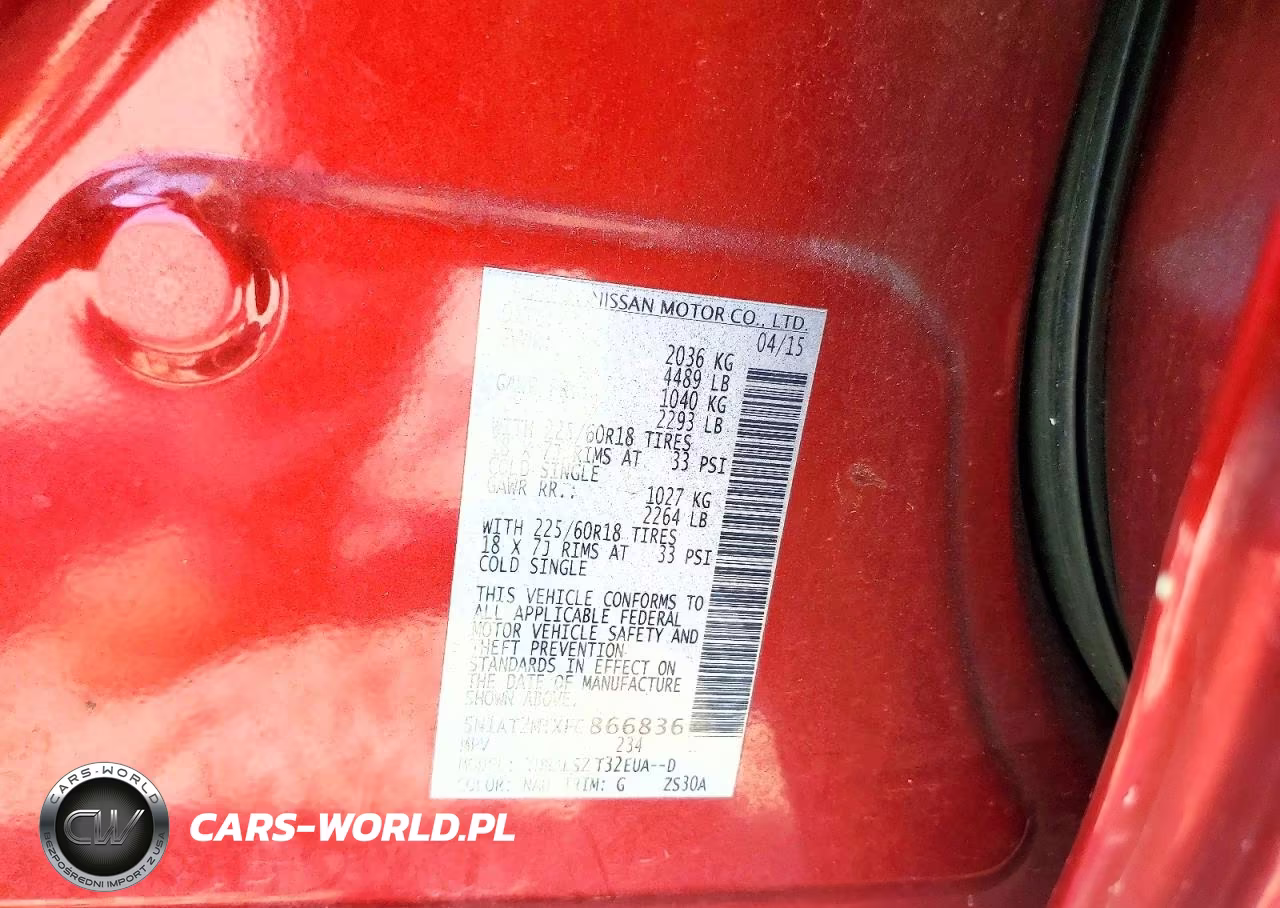 2015 Nissan Rogue Sl VIN:5N1AT2MTXFC866836 - 13