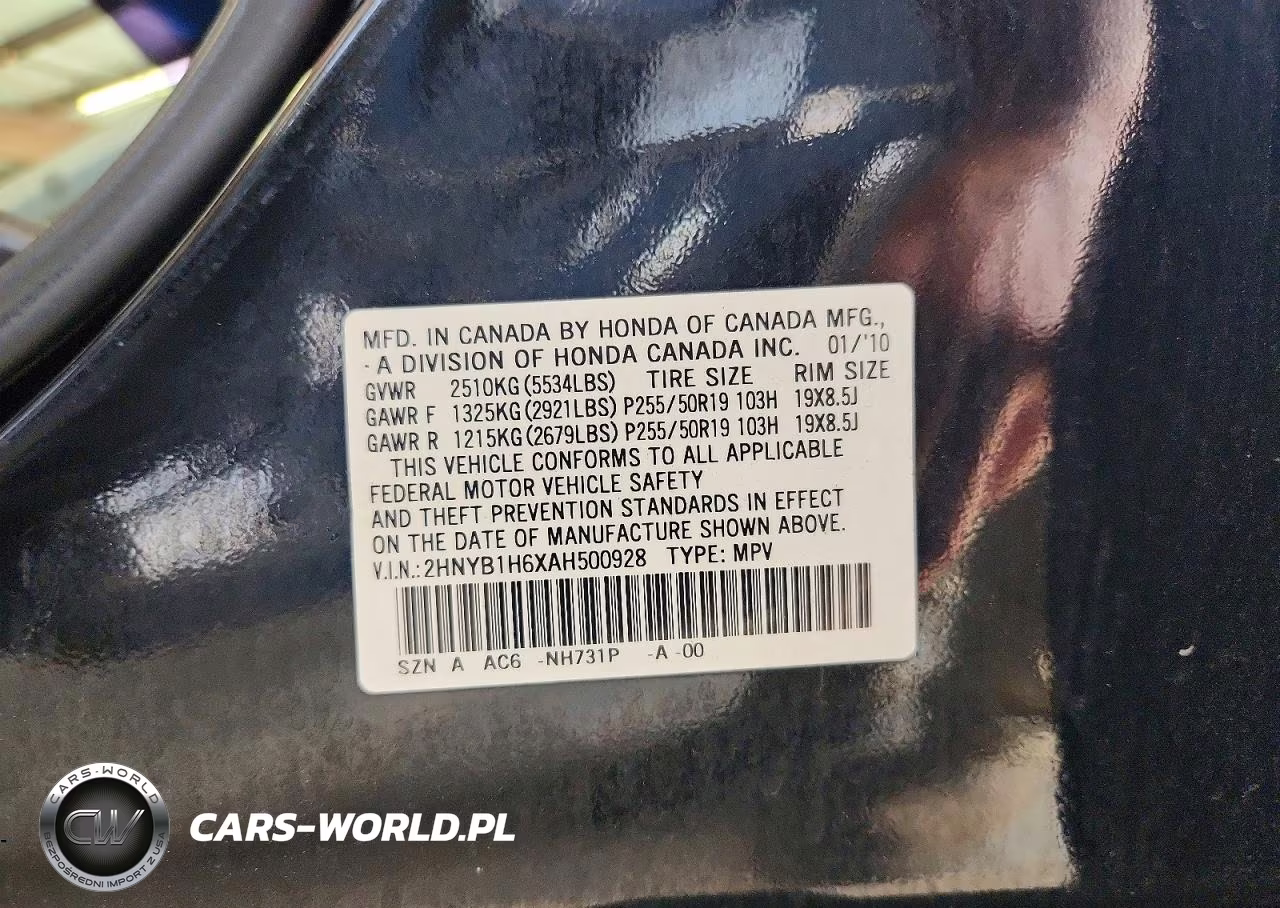 2010 Acura Zdx Advance VIN:2HNYB1H6XAH500928 - 12