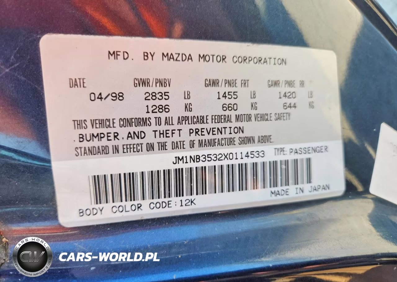 1999 Mazda Mx-5 Miata Base-Ls VIN:JM1NB3532X0114533 - 12