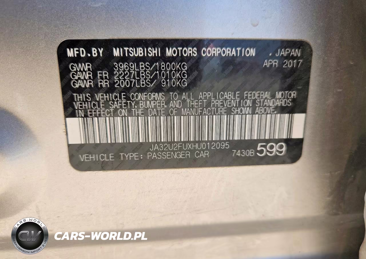 2017 Mitsubishi Lancer Es VIN:JA32U2FUXHU012095 - 12