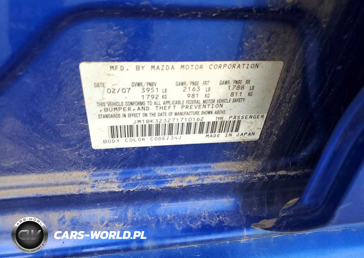 2007 Mazda 3 S VIN:JM1BK323271710162 - 12
