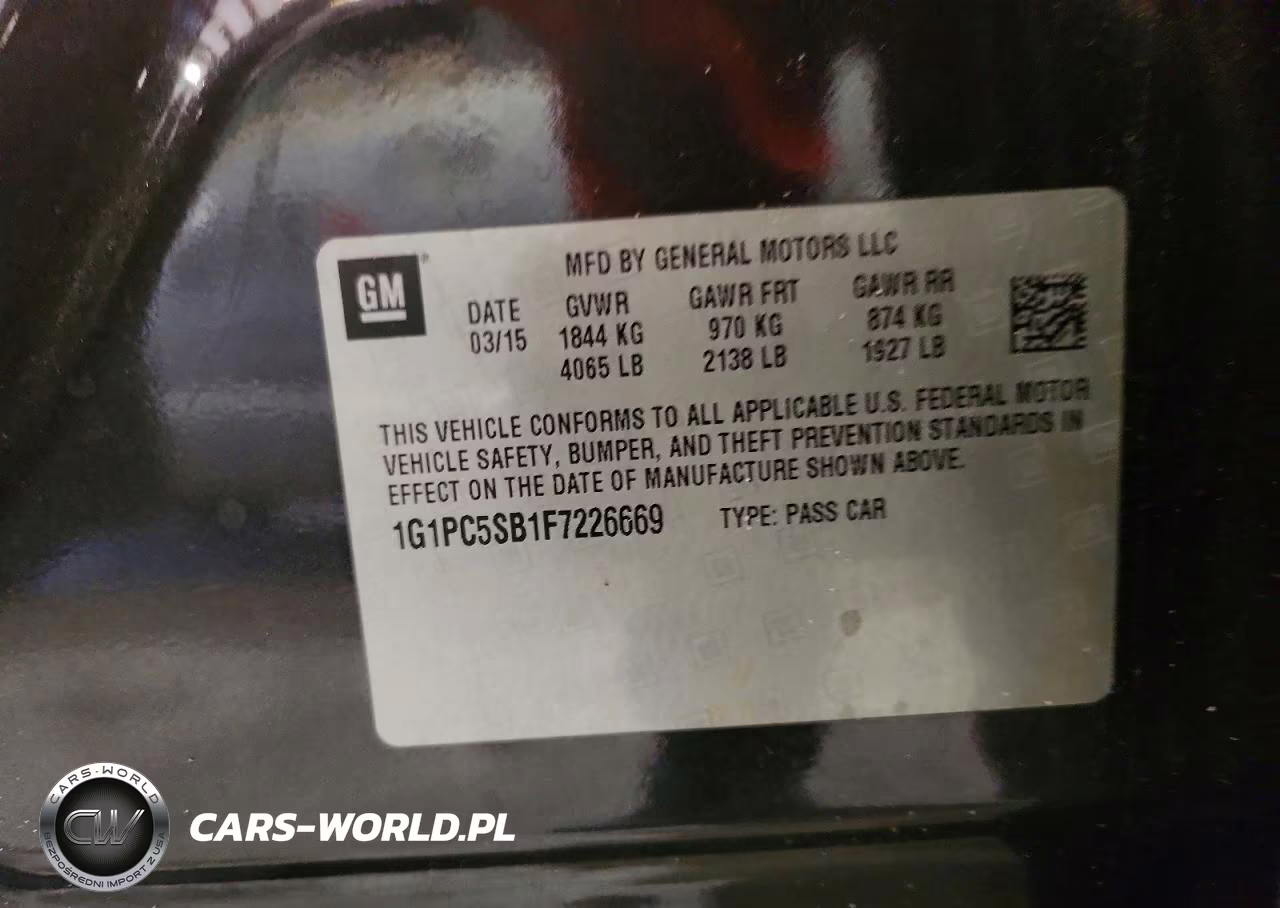 2015 Chevrolet Cruze Lt VIN:1G1PC5SB1F7226669 - 12