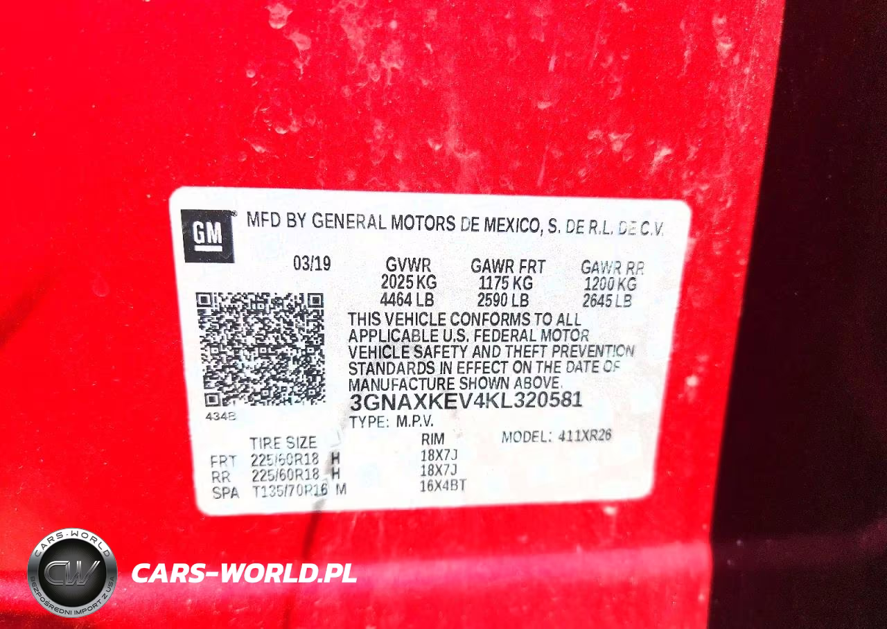 2019 Chevrolet Equinox Lt VIN:3GNAXKEV4KL320581 - 13