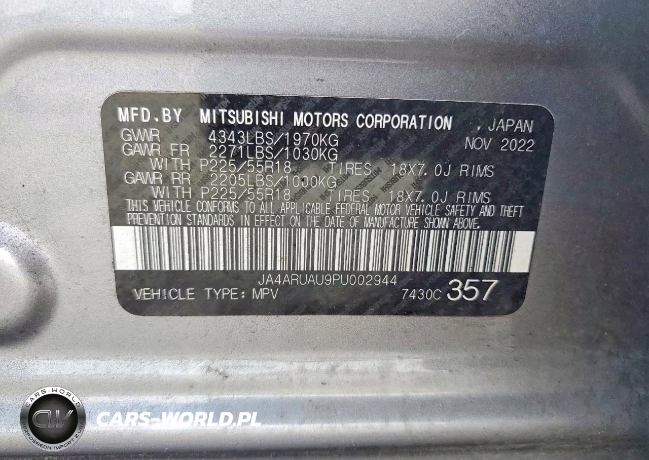2023 Mitsubishi Outlander Sport S-Se VIN:JA4ARUAU9PU002944 - 14