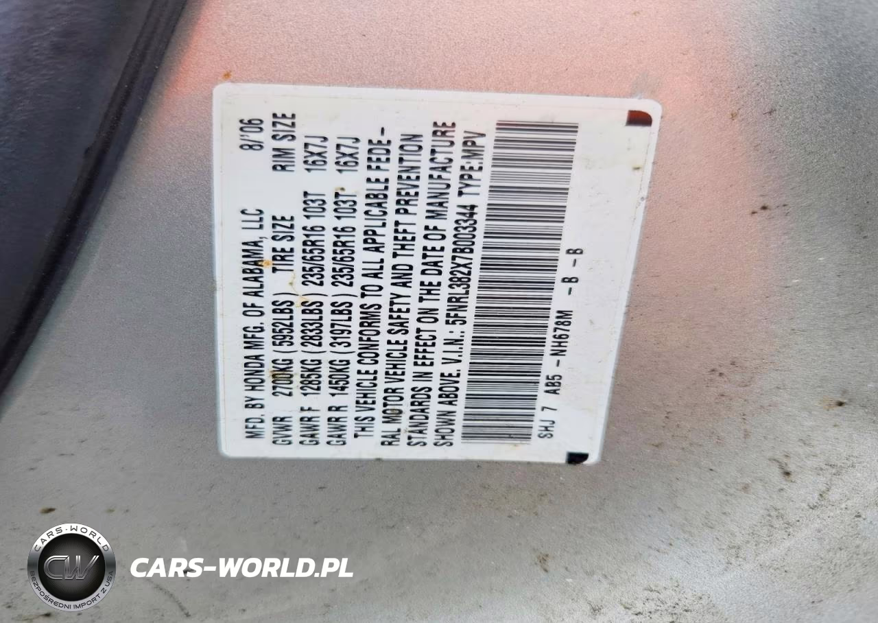 2007 Honda Odyssey Lx VIN:5FNRL382X7B003344 - 14